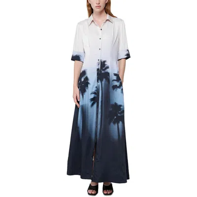 Simkhai Womens Printed Rolled Sleeve Shirtdress In Multi