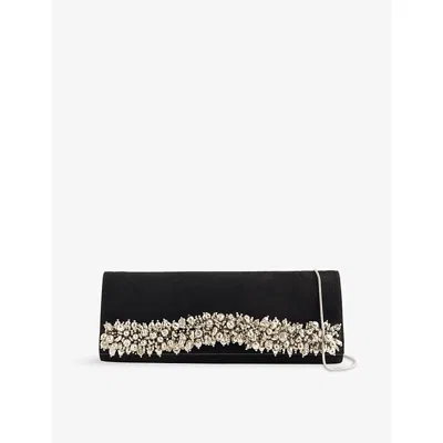 Simkhai Womens River East West Crystal And Suede Clutch Black