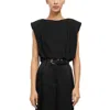 Simkhai Alice Draped Satin One-shoulder Top In Black