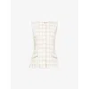 Simkhai Womens Calliope Check Woven Vest Sand Gingham In Sand Gingham