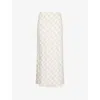 Simkhai Womens Sand Gingham Noelle Gingham Stretch-woven Midi Skirt