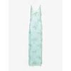 Simkhai Bex Sequined Maxi Dress In Seafoam