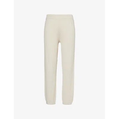 Simkhai Womens Ivory Cable-knit Straight-leg Cotton-cashmere Knitted Jogging Bottoms In Ivory