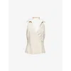 Simkhai Womens Sand Multi Campbell Halterneck Sleeveless Linen-blend Shirt In Neutral
