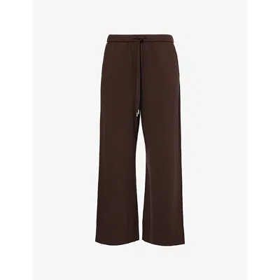 Simkhai Womens Chocolate Celine Straight-leg Cotton-cashmere Knitted Trousers