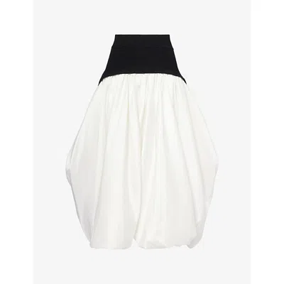 Simkhai Womens Black Multi Corinn Puffball Stretch-woven Midi Skirt Xs