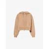Simkhai Womens Camel Dakota Cropped Wool-blend Hoodie In Brown