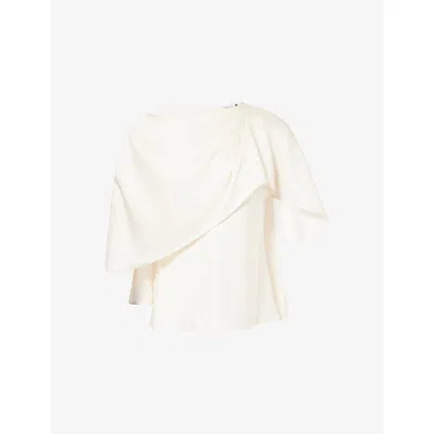 SIMKHAI WOMENS CREAM ELIORA CAPE WOVEN TOP