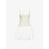 Simkhai Womens Sand Multi Fifi Bubble Linen-cotton Blend Mini Dress In Neutral