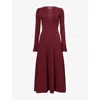 Simkhai Womens Cranberry Genna Ribbed-knit Midi Dress Xl In Burgundy