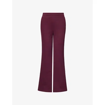 Simkhai Womens Fig Gia Kick-flare Cotton-blend Trousers In Purple