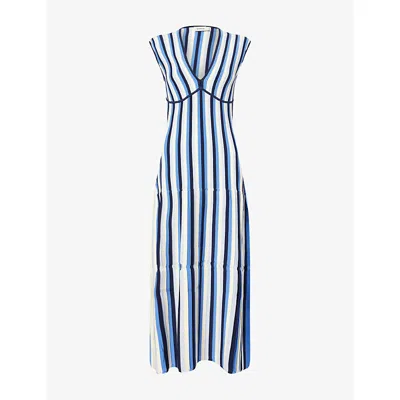 Simkhai Womens Cerulean Multi Lianne Pleated Knitted Midi Dress In Blue