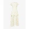 Simkhai Womens Ivory Neve Floral Cut-out Woven Midi Dress In Neutral