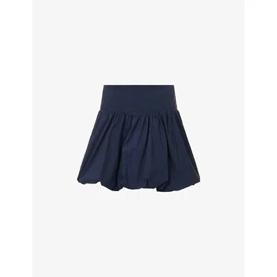 Simkhai Womens  Pippa Bubble Cotton-blend Mini Skirt In Blue