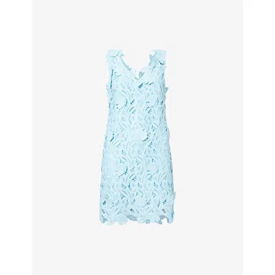 Simkhai Womens Raina Sequin Woven Mini Dress Pool In Blue