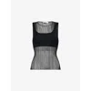 Simkhai Oakley Black Top With Layered Design And Semi-transparent Effect In Tech Fabric Woman