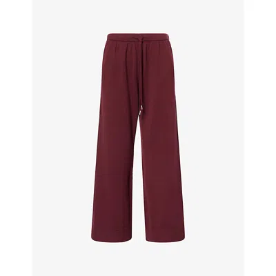 Simkhai Womens Sangria Travel Drawstring Cotton And Cashmere Trousers In Burgundy