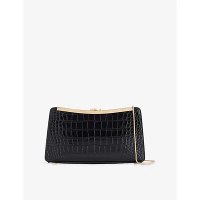 Simkhai Womens Solange Croc-embossed Leather Clutch Black
