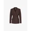 Simkhai Womens Chocolate Surabhi Peak-lapels Stretch-woven Blazer In Animal Print