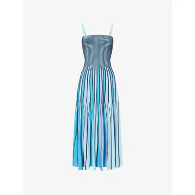 Simkhai Womens Surf Multi Soleil Striped Knit Midi Dress Xs In Blue
