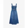 Simkhai Womens Trancoso Alba Bustier Denim Midi Dress