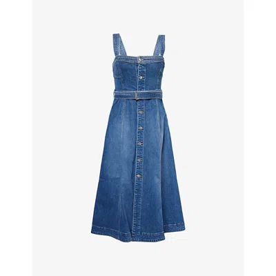 Simkhai Womens Trancoso Alba Bustier Denim Midi Dress
