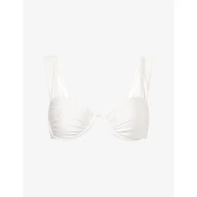Simkhai Womens White Anniston Bikini Top