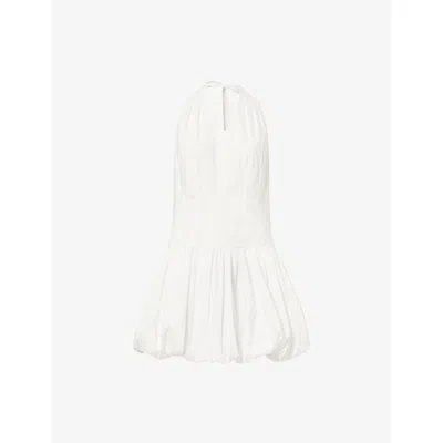 Simkhai Womens White Brooke Puffball Cotton-blend Mini Dress