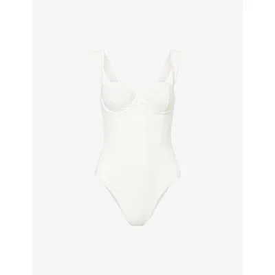 Simkhai Womens White Kyle Bustier One Piece Swimsuit