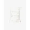 Simkhai Maisel Draped Cotton Top In White In White