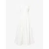 Simkhai Womens White Nina Pleated Cotton-blend Midi Dress In White