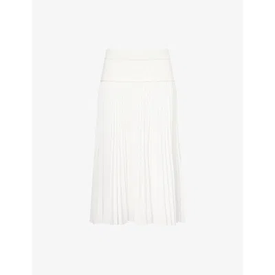 Simkhai Womens White Stella Pleated Woven Midi Skirt Xs