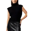 Simkhai Womens Wool Blend Ribbed Mock Turtleneck Sweater In Black