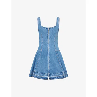 Simkhai Womens  Eleodra Flared Stretch-denim Mini Dress