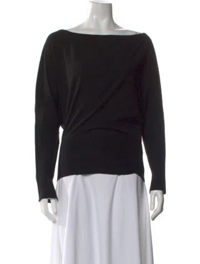 Pre-owned Simkhai Wool Bateau Neckline Sweater In Black