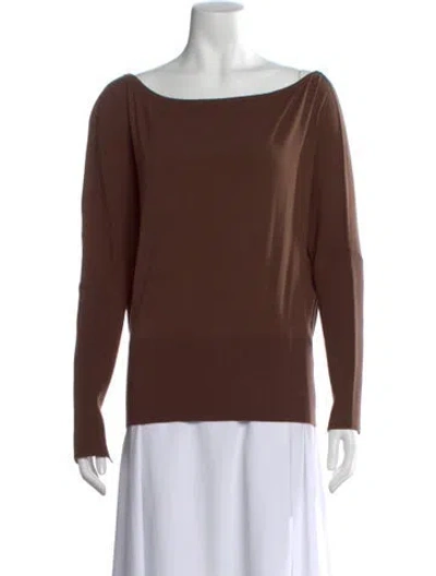 Pre-owned Simkhai Wool Bateau Neckline Sweater In Brown