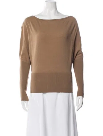 Pre-owned Simkhai Wool Bateau Neckline Sweater In Brown