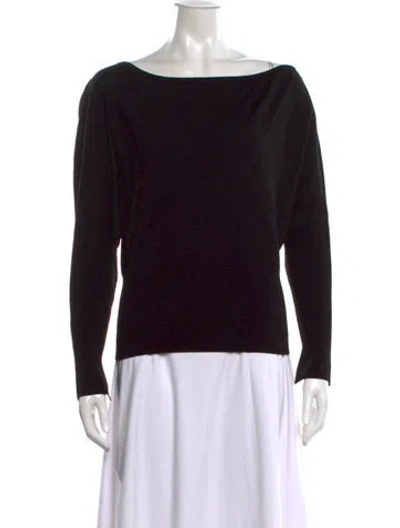 Pre-owned Simkhai Wool Bateau Neckline Top In Black