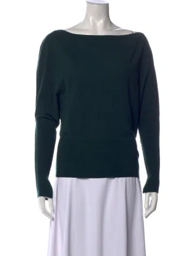 Pre-owned Simkhai Wool Bateau Neckline Top In Green