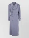 Simkhai Wool Belted Long Coat In Blue