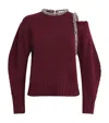 Simkhai Womens Oxblood Monroe Embellished Wool-blend Jumper In Red