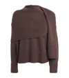 Simkhai Womens Chocolate Elson Round-neck Wool And Cashmere-blend Scarf Jumper Xs In Brown