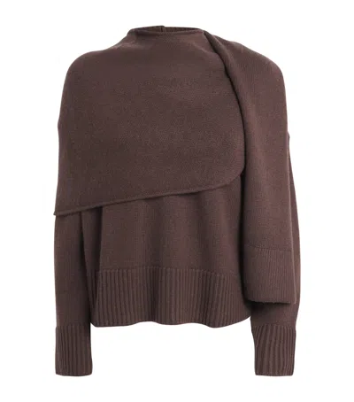SIMKHAI WOOL-CASHMERE ELSON SCARF SWEATER