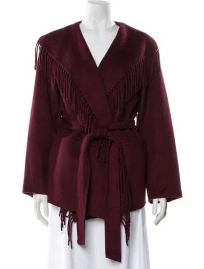 Pre-owned Simkhai Wool Coat In Burgundy