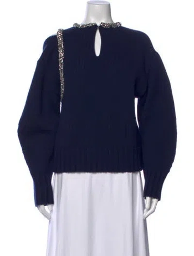 Pre-owned Simkhai Wool Crew Neck Sweater In Blue