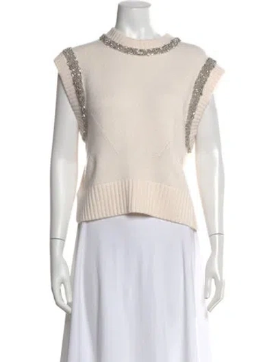 Pre-owned Simkhai Wool Crew Neck Sweater In White