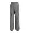 Simkhai Falcon Pleated Pull On Wide Leg Pants Charcoal Melange In Gray