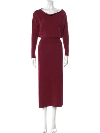 Pre-owned Simkhai Wool Long Dress In Burgundy