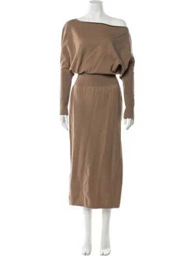 Pre-owned Simkhai Wool Long Dress In Neutrals