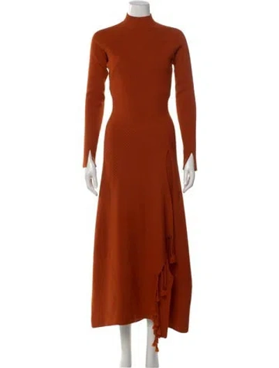 Pre-owned Simkhai Wool Long Dress In Orange